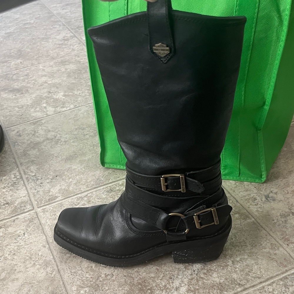 Harley-Davidson Black Leather Riding Boots
